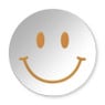 Spiegel smiley - zilverkleurig/oranje - ø30 cm